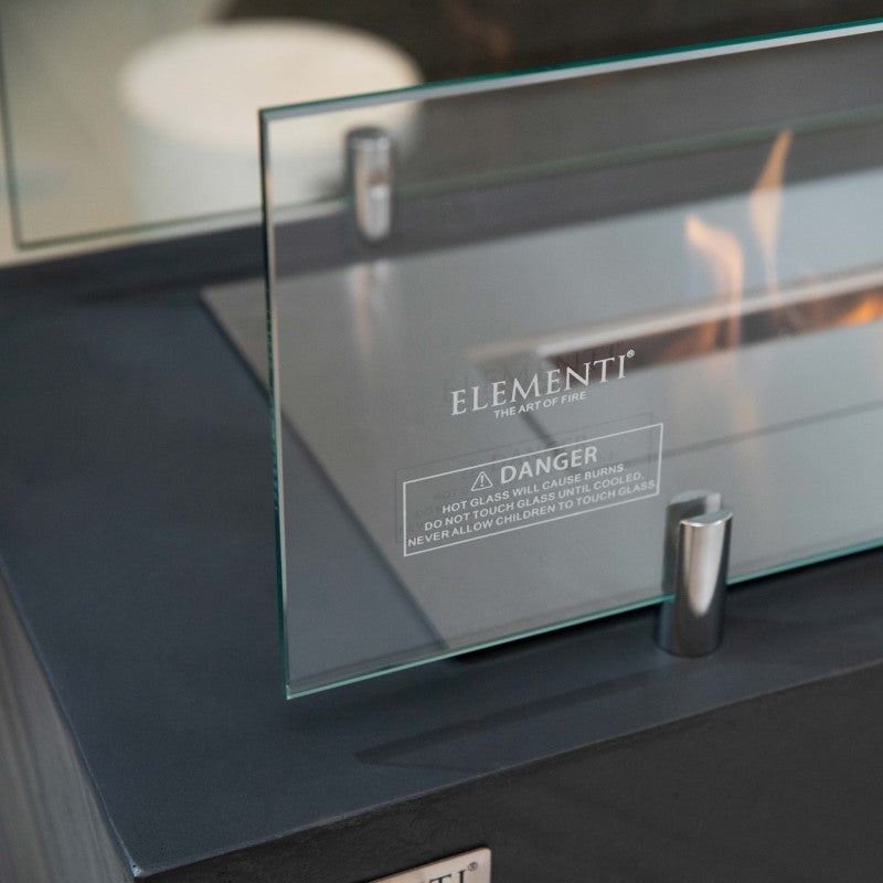 Elementi Fussen Ethanol Fire Table Screen Closeup
