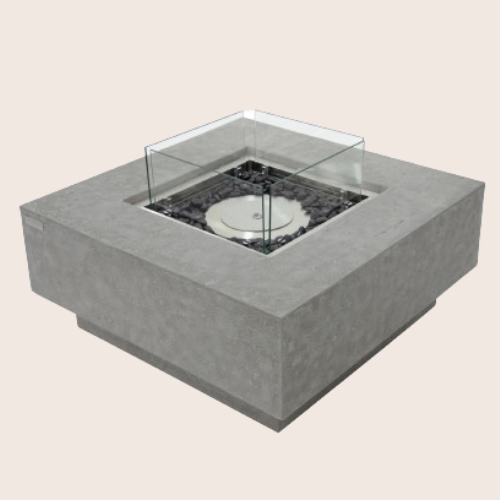 Elementi Manhattan Ethanol Fire Table no flame wind screen burner transparent