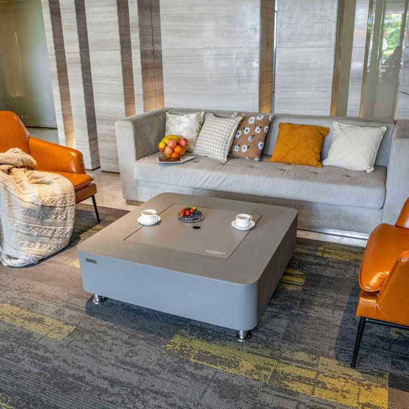 Elementi Perth Ethanol Fire Pit Space Grey with lid cover