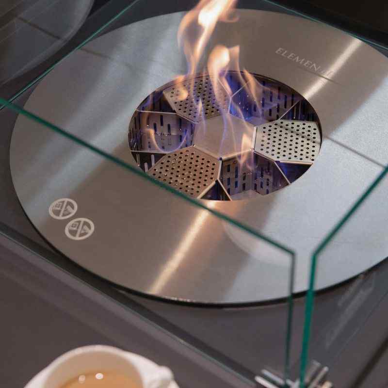Elementi Perth Ethanol slate black flame close up top view