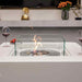 Elementi Perth Ethanol Fire Pit Cream white Front with Flame Set Up