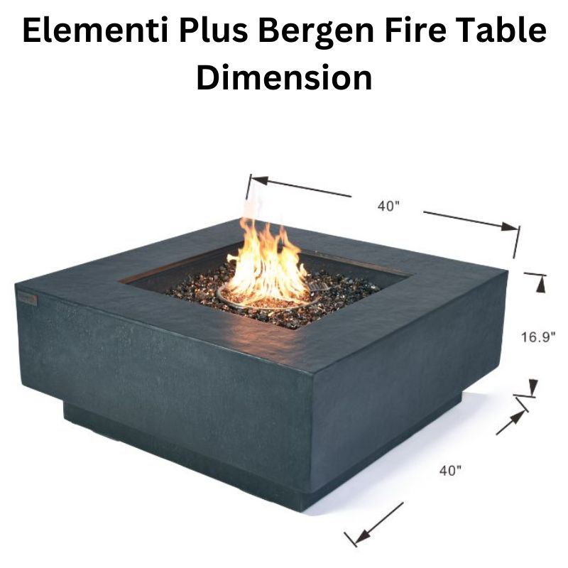 Elementi Plus Bergen Fire table Dimension