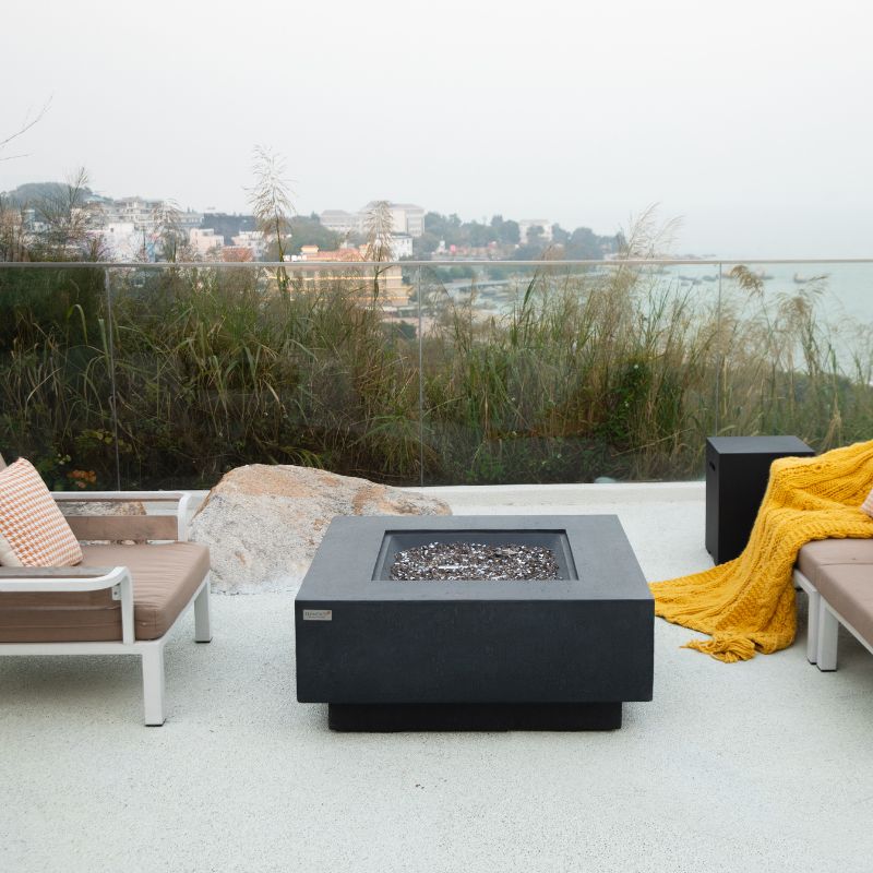 Elementi Plus Bergen Fire Table Front Angle Outdoor balcony