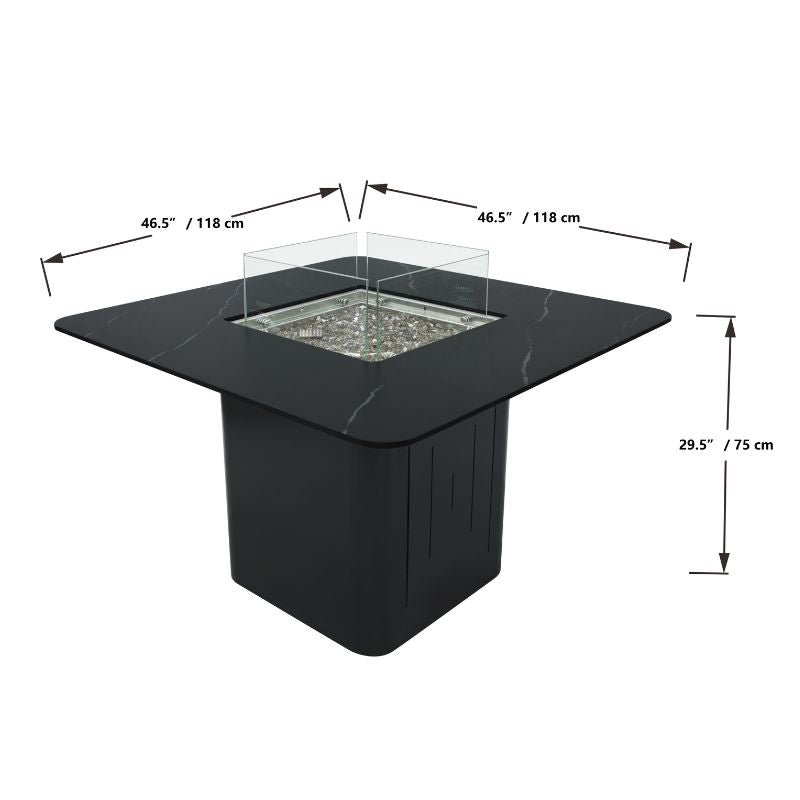 Elementi Plus Brugge Dining Fire Table Dimensions