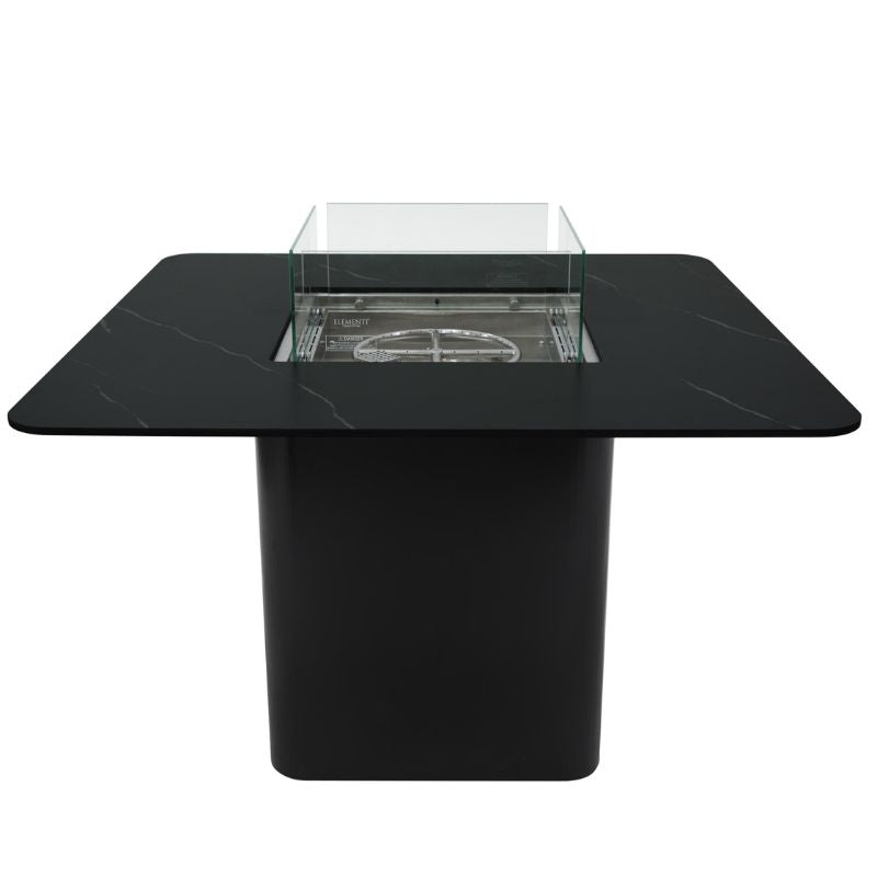 Elementi Plus Brugge Dining Fire Table burner and windscreen silo