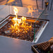 Elementi Plus Brugge Dining Fire Table with close up flame Outdoor Heating