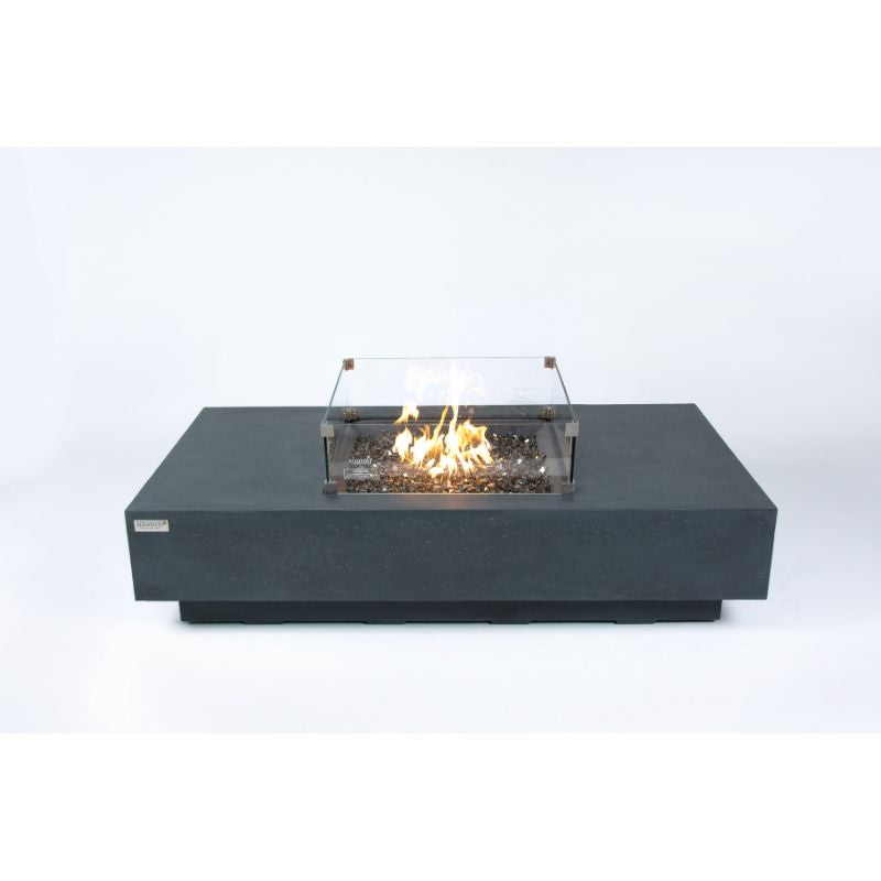 Elementi Plus Cannes Fire Table With flame and windscreen silo
