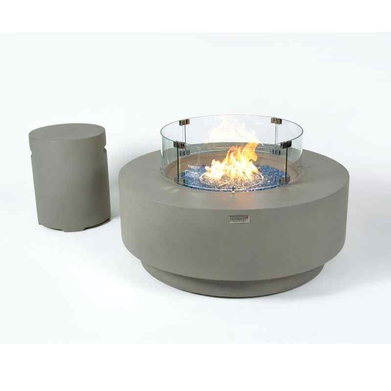 Elementi Plus Colosseo Fire Table Full set Up with tank cover