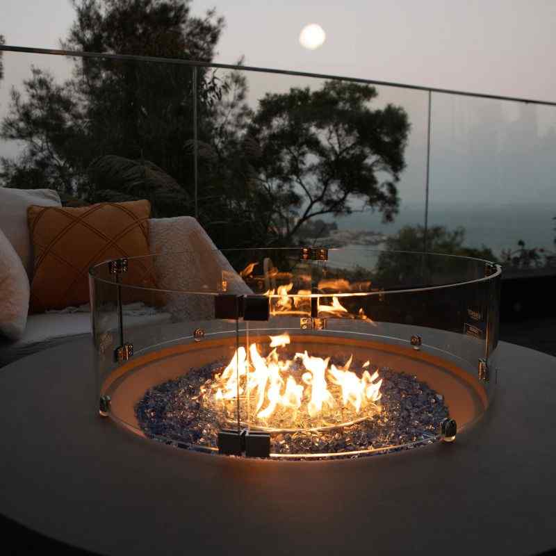 Elementi Plus Colosseo Fire Table With windscreen Outdoor Heating