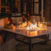 Elementi Plus Helsinki Marble Porcelain Dining fire Table with flame