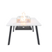 Elementi Plus Helsinki Marble Porcelain Dining fire Table with flame and windscreen silo
