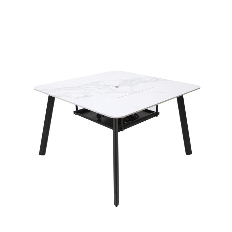 Elementi Plus Helsinki Marble Porcelain Dining fire Table with porcelain lid Silo