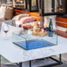 Elementi Plus Helsinki Marble Porcelain Dining fire Table with windscreen