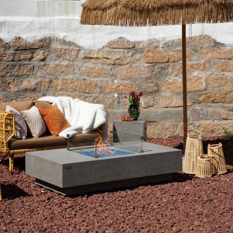 Elementi Plus Monte Carlo Fire Table with windscreen and flame