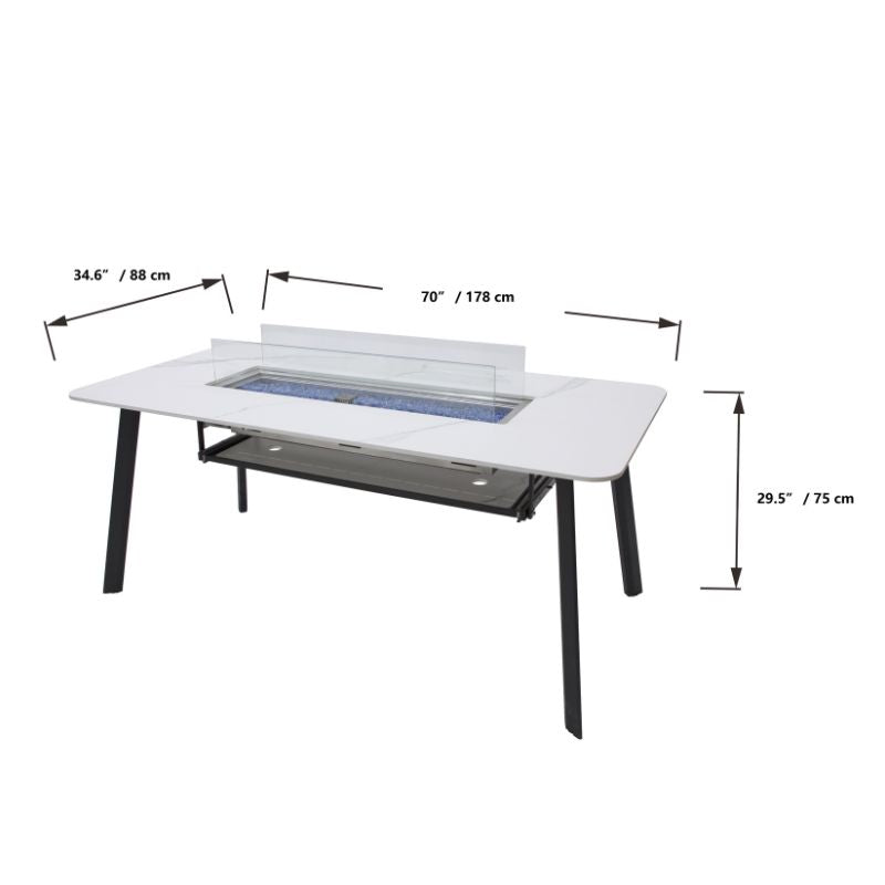 Elementi Plus Oslo Dining Fire Table Dimension