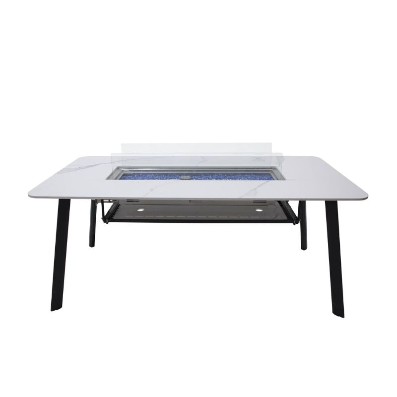 Elementi Plus Oslo Dining Fire Table windscreen Silo