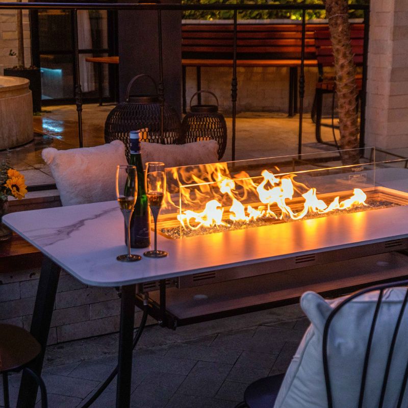 Elementi Plus Oslo Dining Fire Table with Flame Outdoor Heating