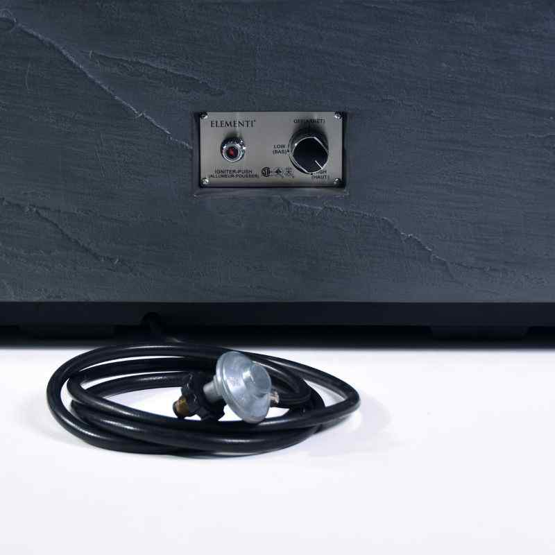 Elementi Plus Roraima Fire Table with connected hose and Ignition switch
