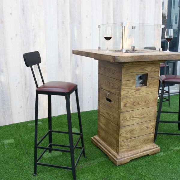 Elementi Rova Fire Bar Table Backyard Set Up