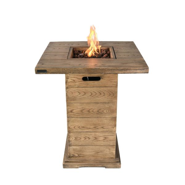 Elementi Rova Fire Bar Table with Flame set up Silo