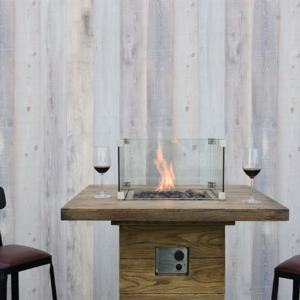 Elementi Rova Fire Bar Table with windscreen