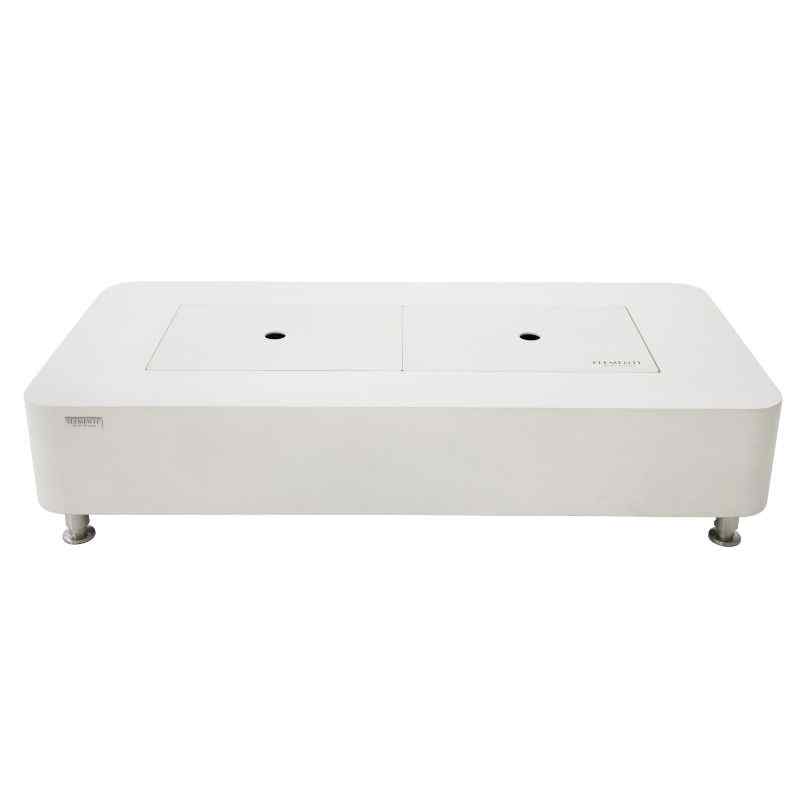 Elementi Sydney ethanol fire Pit Cream white with Lid Silo