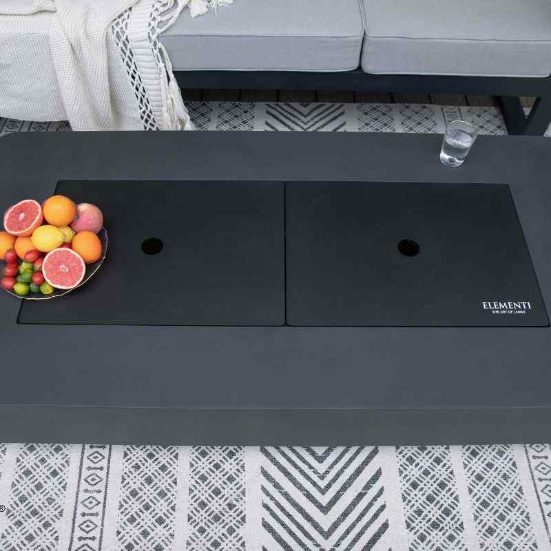 Elementi Sydney Ethanol Fire Pit Slate Black Top view