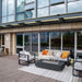 Elementi Sydney Ethanol Fire Pit Slate Black with flame