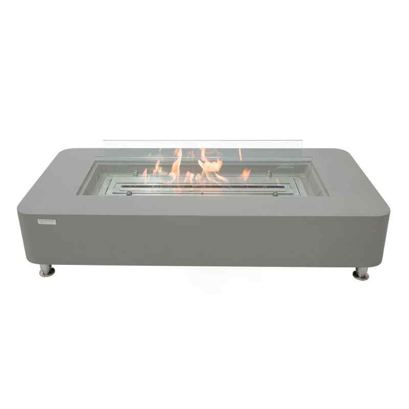 Elementi Sydney ethanol fire Pit Space Grey full set up silo