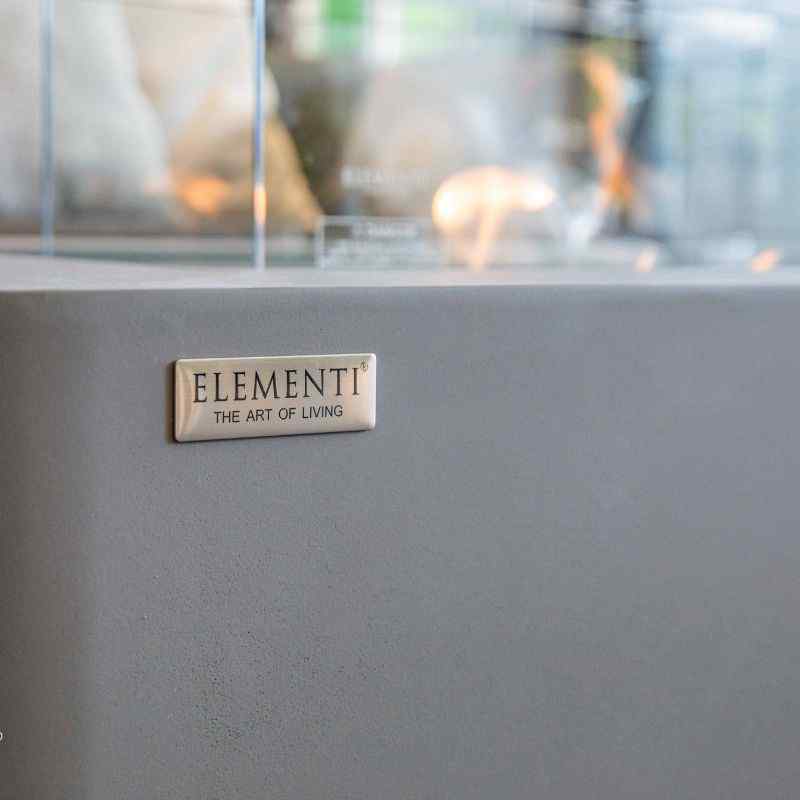 Elementi Sydney ethanol fire Pit Space Grey logo name