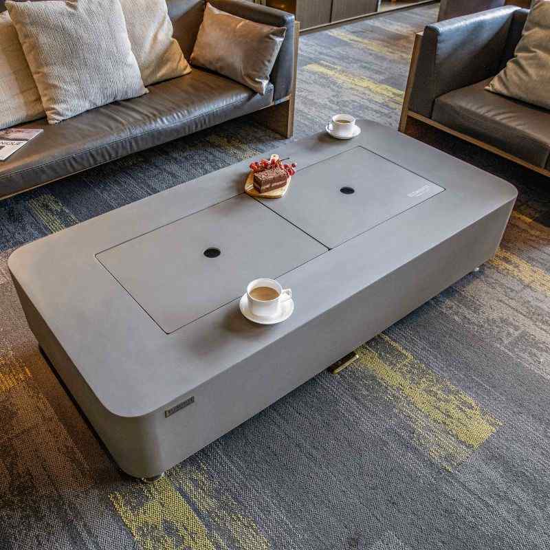 Elementi Sydney ethanol fire Pit Space Grey with lid cover Top view