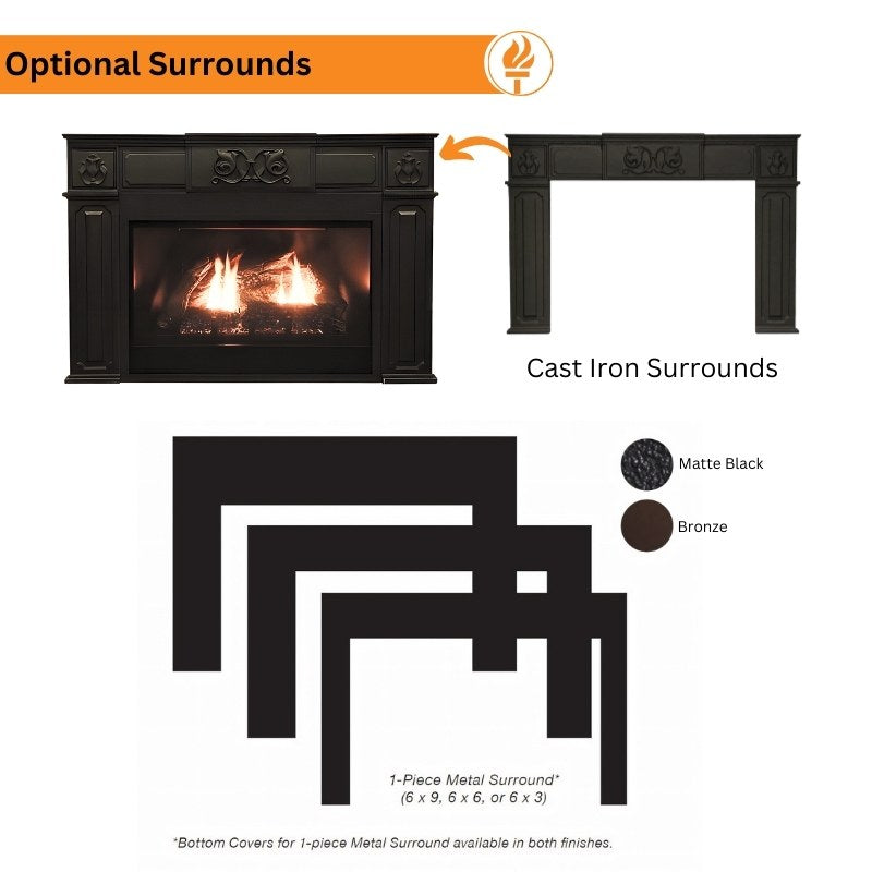 Empire Innsbrook Medium Clean Face Direct Vent Gas Insert | DVC26IN