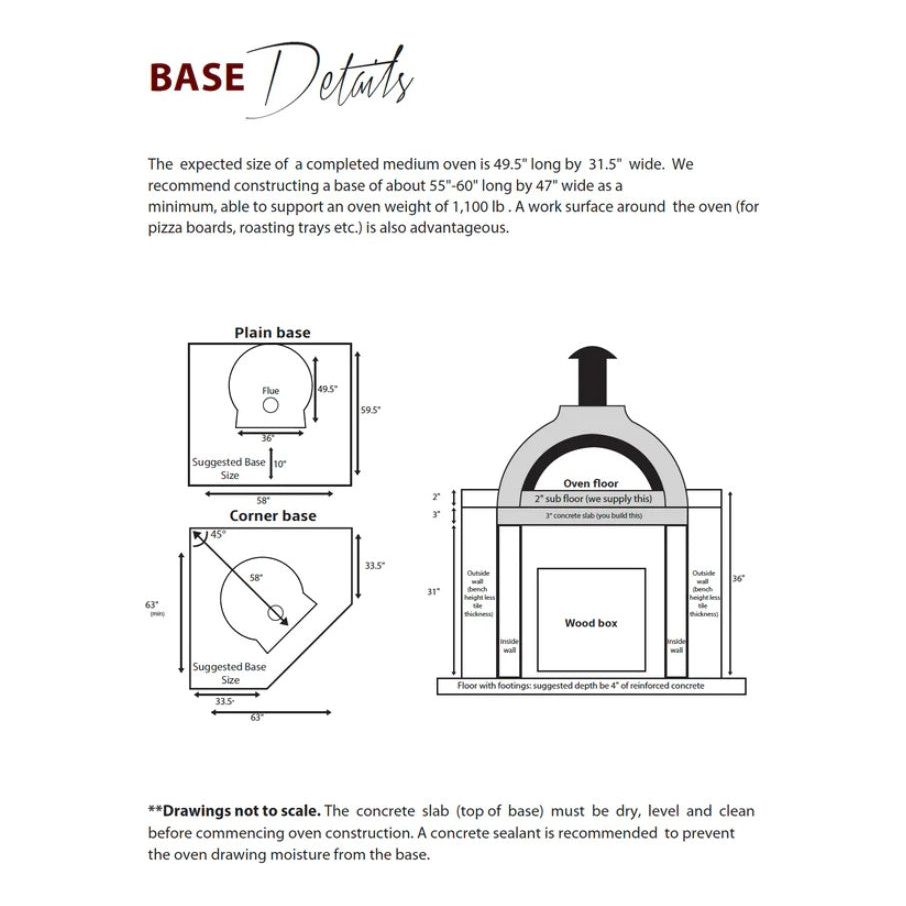 Enzo 65 DIY Kit Pizza Oven Base Details