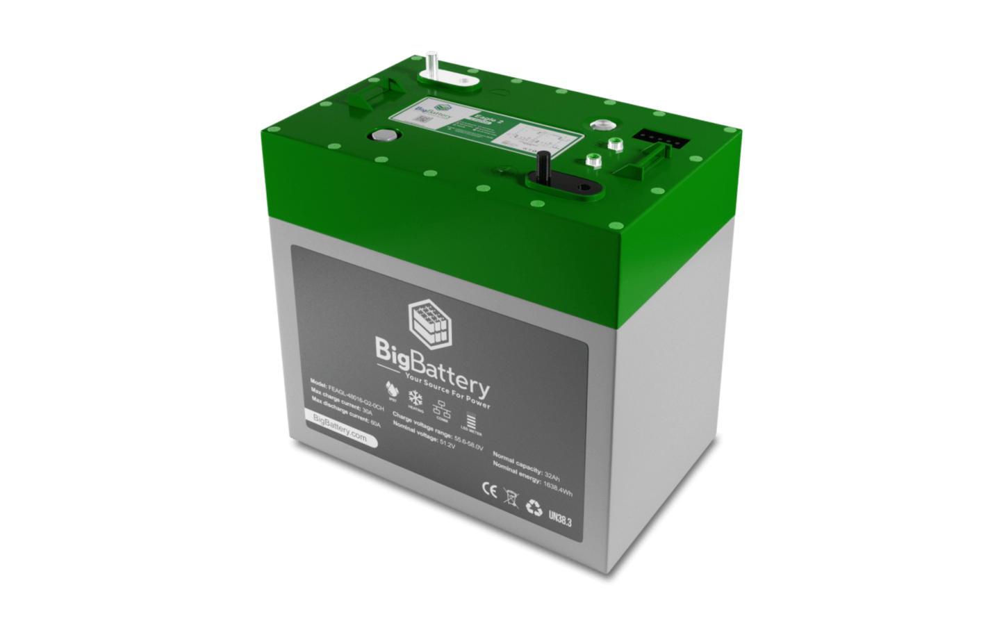 Big Battery 48V EAGLE 2 – LiFePO4 – 32Ah – 1.63kWh - FEAGL-48016-G2-0CH