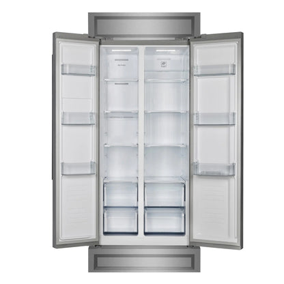 Forno Salerno 33-Inch 15.6 cu.ft Built-in Refrigerator with Modern Decorative Grille in Stainless Steel (FFRBI1805-37MG) - FFRBI1805-37MG