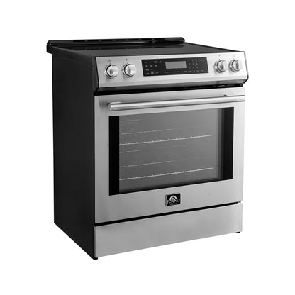 Forno 5-Piece Appliance Package - 30-Inch Induction Range, Under Cabinet Range Hood, Refrigerator with Water Dispenser, Dishwasher, and 30-Inch Microwave Oven in Stainless Steel - APW5-905-30-MWO30
