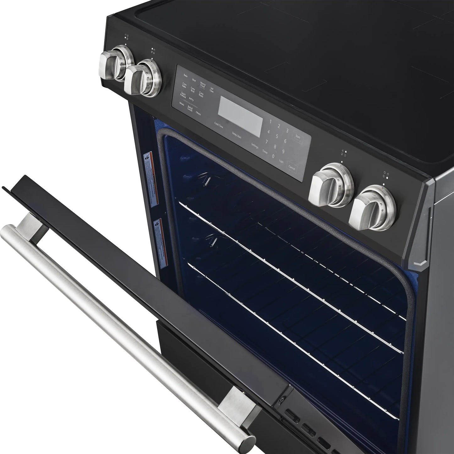 Forno Espresso Donatello 30-Inch Induction Range with Digital Display in Black with Stainless Steel Handle - FFSIN0905-30BLK