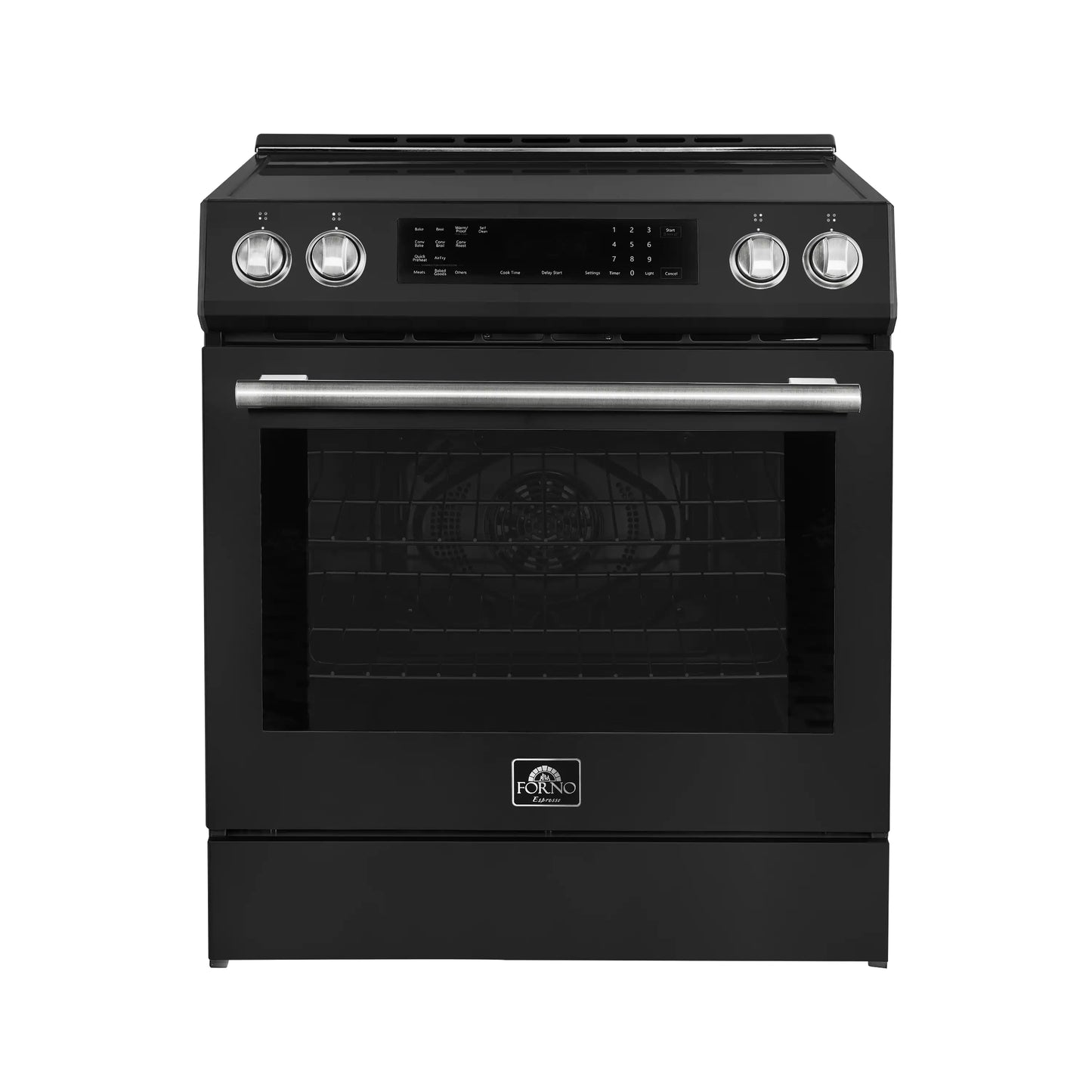 Forno 5-Piece Appliance Package - 30-Inch Induction Range, Under Cabinet Range Hood, French Door Refrigerator, Dishwasher, and 30-Inch Microwave Drawer in Black with Antique Brass Trim - APR5-905-30BLK-MWD30