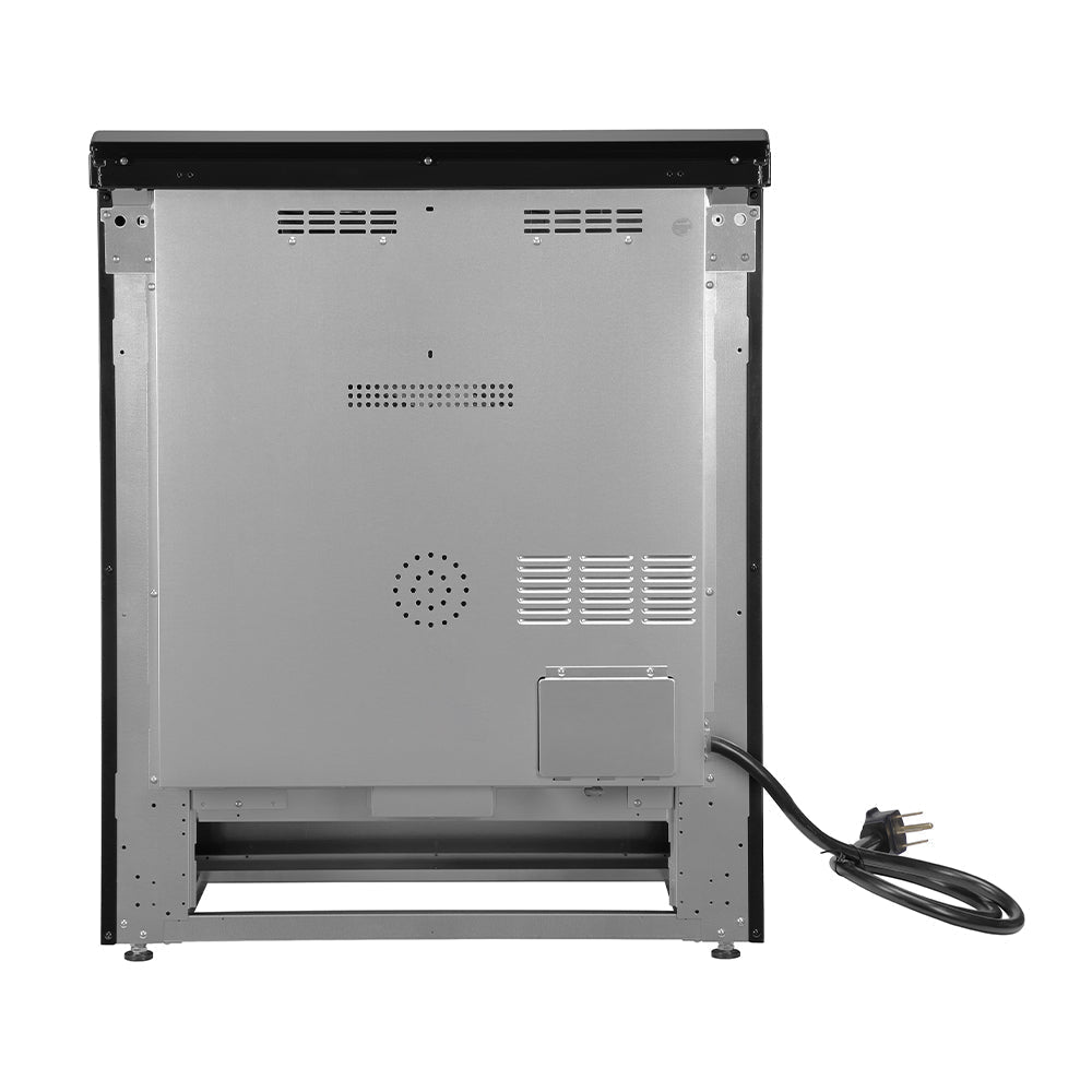 Forno 5-Piece Appliance Package - 30-Inch Induction Range, Under Cabinet Range Hood, Refrigerator with Water Dispenser, Dishwasher, and 30-Inch Microwave Drawer in Black with Antique Brass Trim - APW5-982-30BLK-MWD30