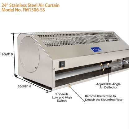 AWOCO Super Power Air Curtain Stainless Steel 120V Unheated by Awoco - FM1506-SS