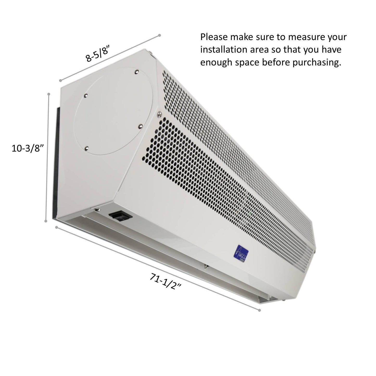 [Refurbished-B] Awoco FM1518-M 72" Super Power 1200 CFM Commercial Air Curtain - UL Certified