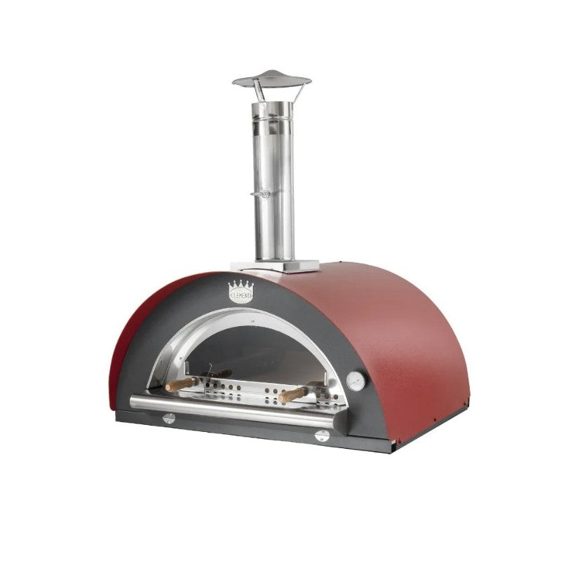 Family Wood-Burning Pizza Oven - Red - Glass Door