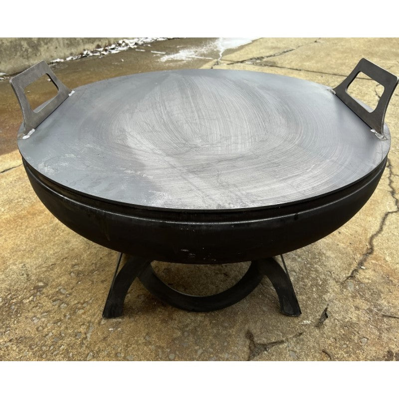 Flat Fire Pit Lid on Bowl