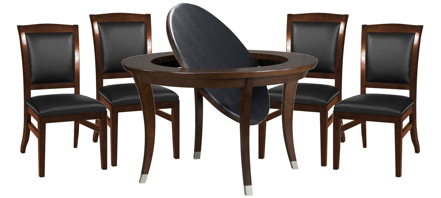 Sterling 54 Inch Flip Top 2 in 1 Game Table with 4 Heritage Dining Chairs