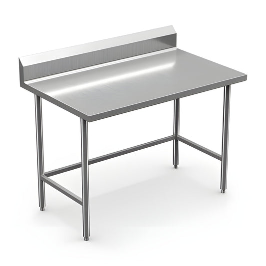 Winholt 30" x 72" All Welded Stainless Steel Knock-Down Table with Backsplash and Undershelf - DTSBB-3072-HKD