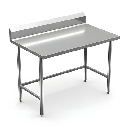 Winholt 30" x 36" All Welded Stainless Steel Knock-Down Table with Backsplash and Undershelf - DTSBB-3036-HKD