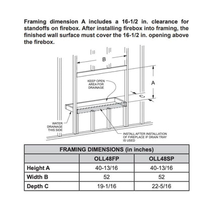Empire Carol Rose 48" Vent Free Outdoor Stainless Steel Linear Fireplace | OLL48FP - OLL48FP12SN