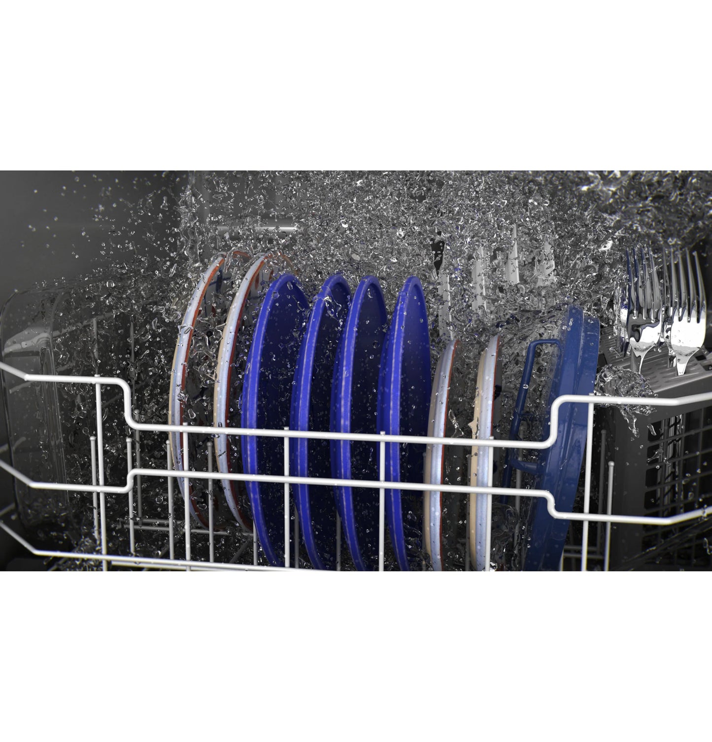 GE Appliances  Front Control with Plastic Interior Dishwasher with Sanitize Cycle & Dry Boost Stainless Steel - GDF550PSRSS