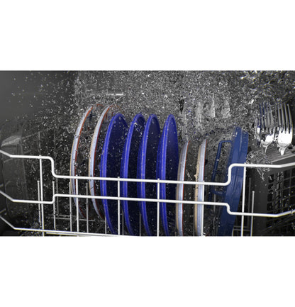 GE Appliances  Front Control with Plastic Interior Dishwasher with Sanitize Cycle & Dry Boost Stainless Steel - GDF550PSRSS