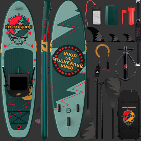 Retrospec Grateful Dead Weekender Plus Inflatable Stand Up Paddle Board Kayak Hybrid 10'6" - 6513